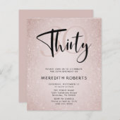 Begroting 30th Birthday Modern Script Birthday Inv (Voorkant / Achterkant)