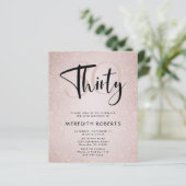 Begroting 30th Birthday Modern Script Birthday Inv (Staand voorkant)