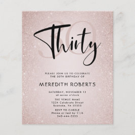 Begroting 30th Birthday Modern Script Birthday Inv