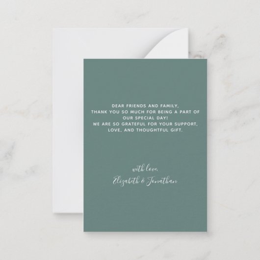 Begroting 3 Foto's Eucalyptus Weddenschap Dank u Notitiekaartje (Achterkant)