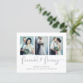 BEGROTING 3 Foto's met vrolijke kerstKaart (Staand voorkant)