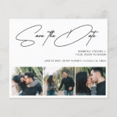 Begroting 3 foto's moderne bruiloft met datum flyer (Voorkant)