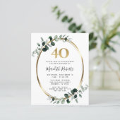 Begroting 40e verjaardag Eucalyptus Gold Party Uit (Staand voorkant)