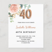 Begroting 40e verjaardag roos goud eucalyptusflora (Voorkant)