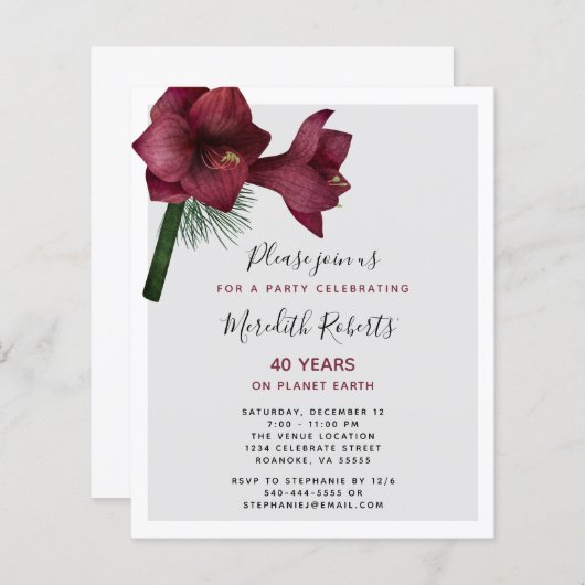 Begroting 40e verjaardag van de kerstfeestdag Uitn (Voorkant / Achterkant)