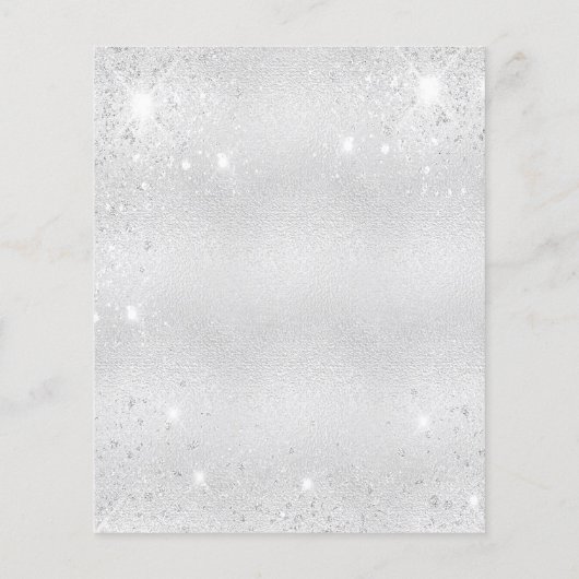 Begroting 40e verjaardag zilveren glitter-uitnodig (Achterkant)