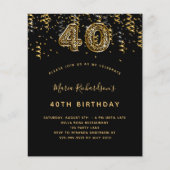 Begroting 40e verjaardag zwarte goudpartij (Voorkant)