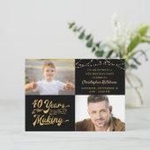 Begroting 40th Birthday 2 Uitnodiging voor fotobew (Staand voorkant)