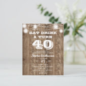 Begroting 40th Birthday Barn Wood Eat Drink & Draa (Staand voorkant)