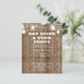 Begroting 40th Birthday Barn Wood Eat Drink & Draa (Staand voorkant)