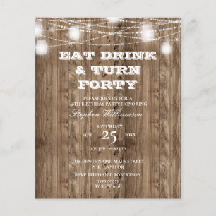Begroting 40th Birthday Barn Wood Eat Drink & Draa