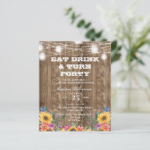 Begroting 40th Birthday Barn Wood Sunflower & Lich (Staand voorkant)