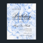 Begroting 40th Birthday Floral Navy Blue Invite Flyer<br><div class="desc">Elegant 40th Birthday Party Floral Navy Blue-sjabloon.</div>