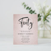 Begroting 40th Birthday Modern Script Birthday Inv (Staand voorkant)
