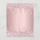 Begroting 40th Birthday roze stoffige roos glitter (Achterkant)