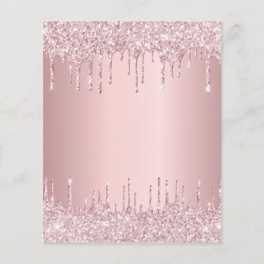 Begroting 40th Birthday roze stoffige roos glitter (Achterkant)