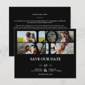 Begroting 4 Foto's zwarte chic Trendy Collage Wedd (Voorkant / Achterkant)