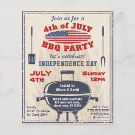 BEGROTING 4 JULI  uitnodiging van de BBQ Flyer