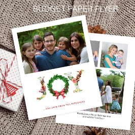 Begroting 4 kerstbegroeten familie met fotocollage flyer