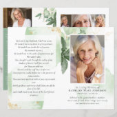 Begroting 4-pagina Greenery Funeral Programme (Voorkant / Achterkant)