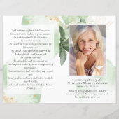 Begroting 4-pagina Greenery Funeral Programme (Voorkant)