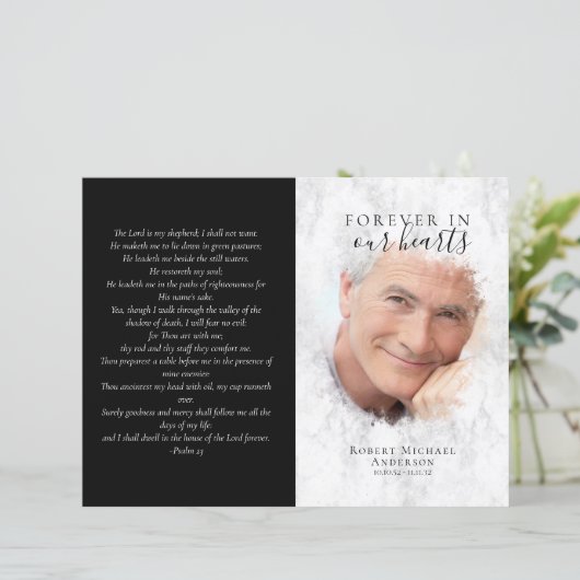 Begroting 4-pagina Marble Funeral Programme (Staand voorkant)