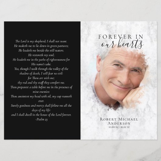 Begroting 4-pagina Marble Funeral Programme (Voorkant)