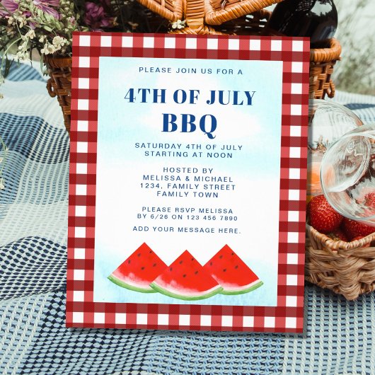 Begroting 4e juli - uitnodiging van de BBQ Flyer