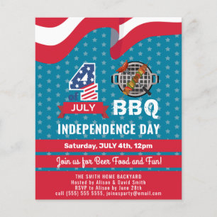 BEGROTING 4e van de uitnodiging van JULY Red White Flyer