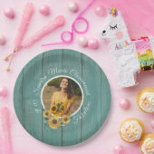 Begroting 50 en Fabulous | Zonnebloem Blauwgroen g Papieren Bordje (Feest)