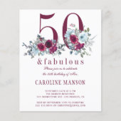 Begroting 50 en geweldige bloc-verjaardagsuitnodig flyer (Voorkant)