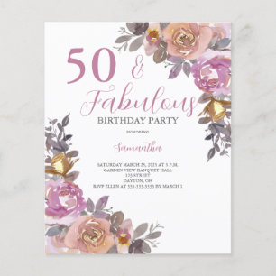 Begroting 50 en uitnodiging van Fabulous Floral Bi Flyer