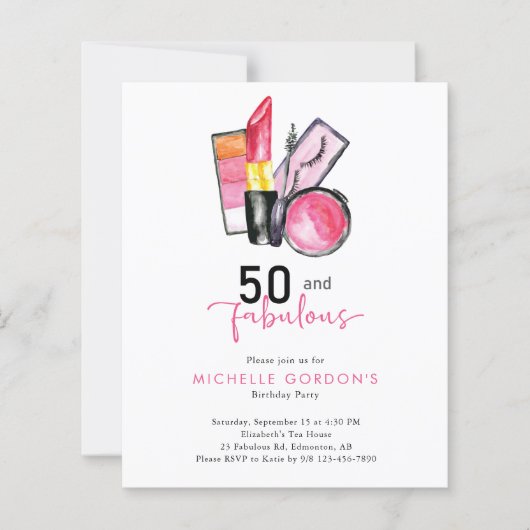 Begroting 50 & Fabulous 50th Birthday Cosmetics Pi (Voorkant)