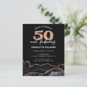 Begroting 50 Fabulous Roos Glitter Birthday Invite (Staand voorkant)