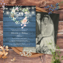 Begroting 50e Jubileum Foto Rustic Floral Invite