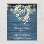 Begroting 50e Jubileum Foto Rustic Floral Invite (Voorkant)