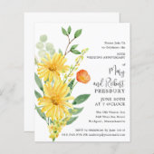 Begroting 50e Jubileum - Gele-Florale uitnodiging (Voorkant / Achterkant)