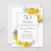 Begroting 50e Jubileum - Gele-Florale uitnodiging (Voorkant)