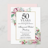 Begroting 50e Jubileum - Roze Floral (Voorkant / Achterkant)