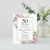 Begroting 50e Jubileum - Roze Floral (Staand voorkant)