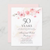 Begroting 50e Jubileum Uitnodiging Cherry Blossom (Voorkant / Achterkant)