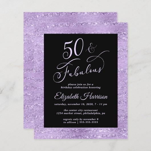 Begroting 50e verjaardag van het Elegant-Paars (Voorkant / Achterkant)