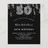 Begroting 50e verjaardag zwarte zilveren bladzijde (Voorkant)