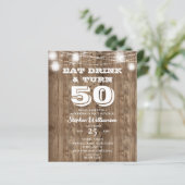 Begroting 50th Birthday Barn Wood Eat Drink & Draa (Staand voorkant)