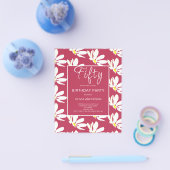 Begroting 50th Birthday Floral Daisy Invitation Fl Flyer (Enkel)