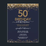 Begroting 50th Birthday Glitter Invitation Flyer<br><div class="desc">Elegant Faux Gold glitter met de scherpende confetti hoogtepunten op de boven- en ondergrens. Alle tekst kan worden aangepast en kan eenvoudig worden gewijzigd voor uw eigen wensen. Geweldig elegante sjabloon voor de 50ste verjaardag.</div>