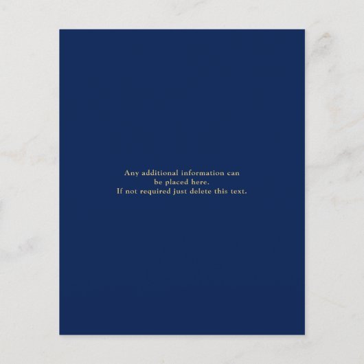 Begroting 50th Birthday Invitation Navy Blue Flyer (Achterkant)