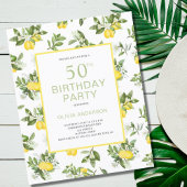 Begroting 50th Birthday Lemon Citrus Invitation
