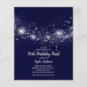 Begroting 50th Birthday Stars on Navy Blue Invites (Voorkant)