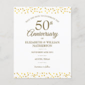 Begroting 50th Jubileum Gold Hearts Save the Date (Voorkant)